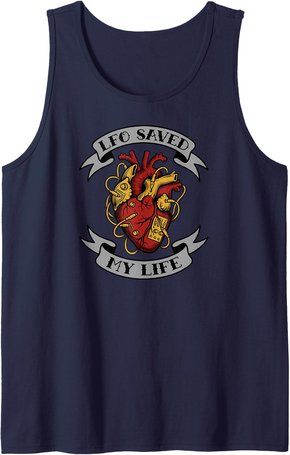 Synthesizer LFO Saved My Life Modular Synth Eurorack Gear Sleeveless Tank Top - Navy Blue