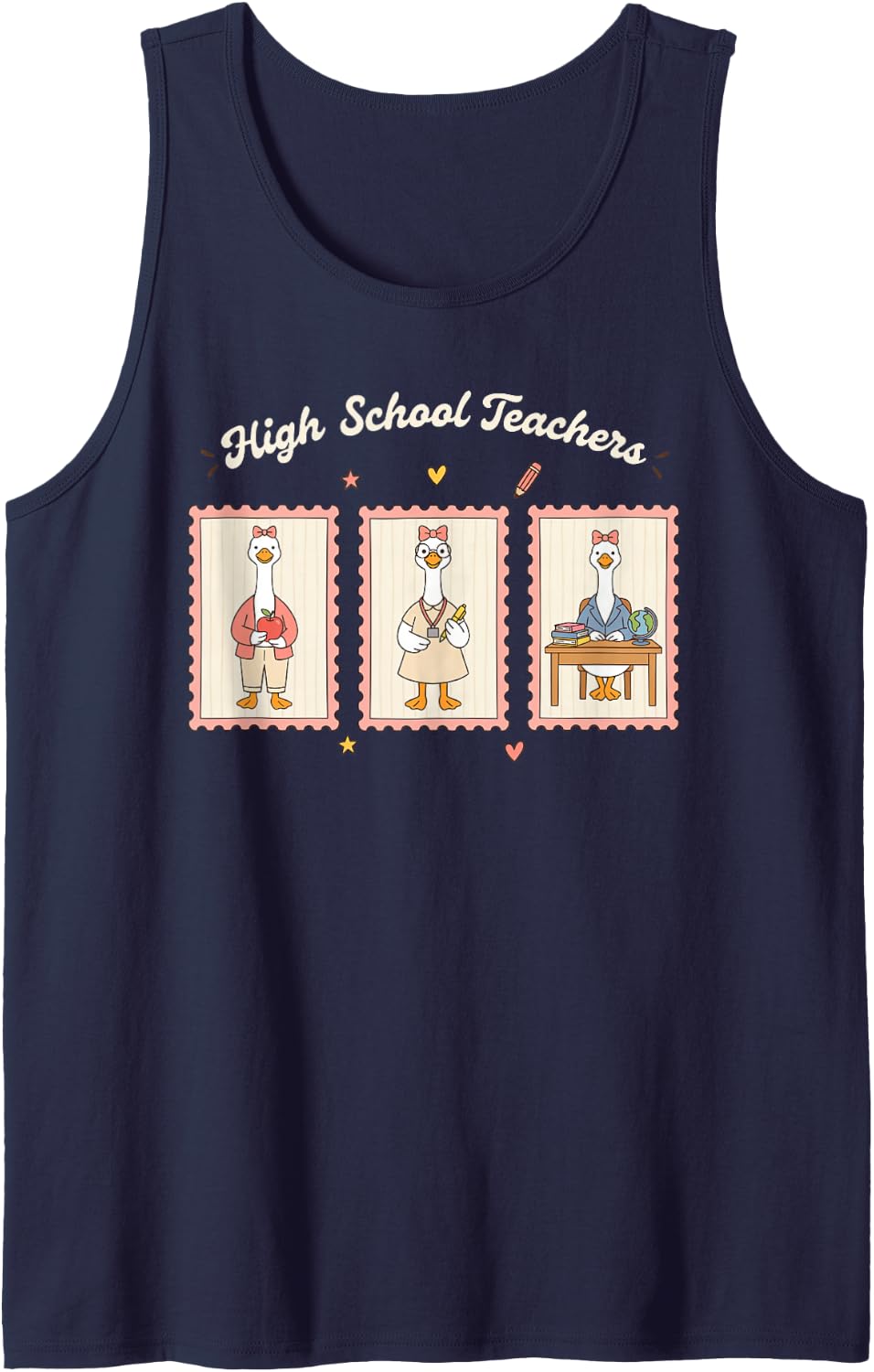 High School Teacher Educator Secondary Faculty Teaching Sleeveless Tank Top - Navy Blue