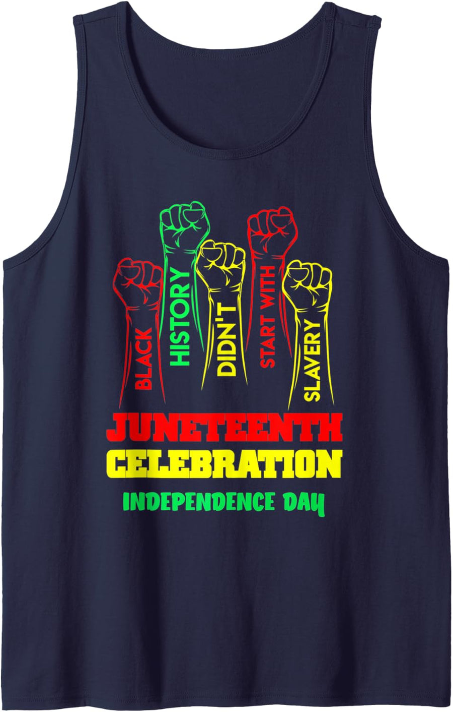 Juneteenth Celebration Real Independence Is Juneteenth 1865 Tank Top - Navy Blue