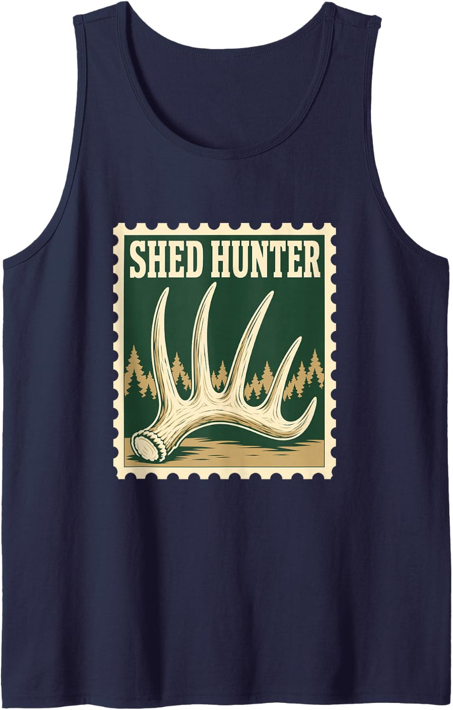 Shed Hunter Deer Hunting Whitetail Sheds Sleeveless Tank Top - Navy Blue