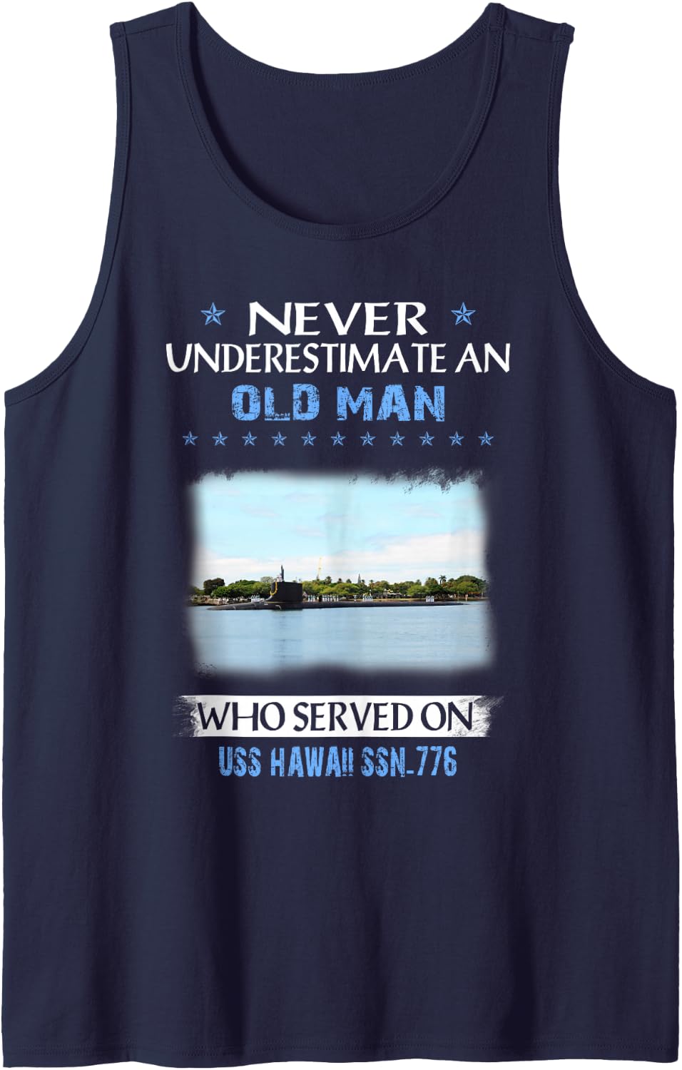 USS Hawaii SSN-776 Submarine Veterans Day Sleeveless Tank Top - Navy Blue