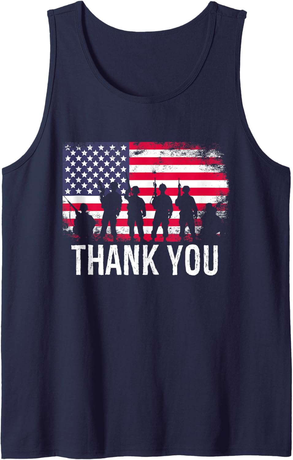 Thank You US Flag Tank Top - Navy Blue