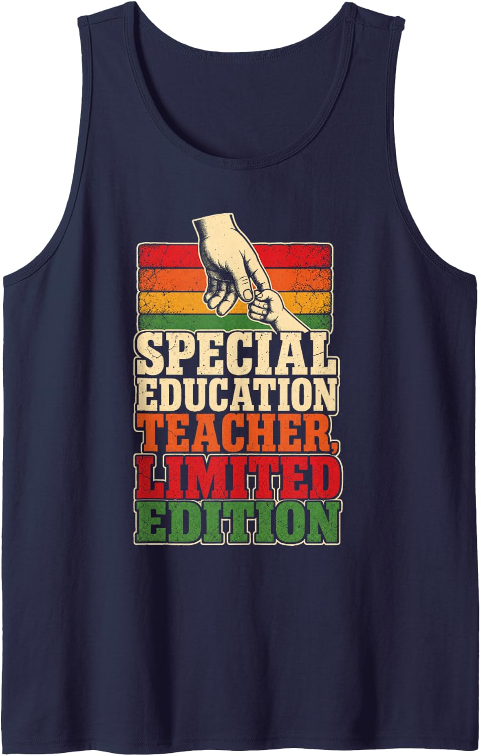 Special Education Teacher Limited Edition SPED Vintage Sleeveless Tank Top - Navy Blue