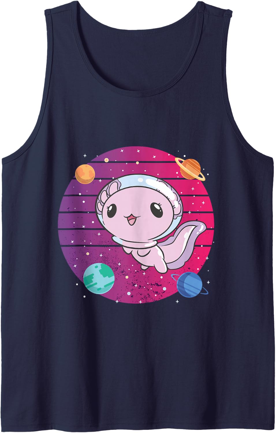 Cosmic Cute Sleeveless Tank Top - Navy Blue