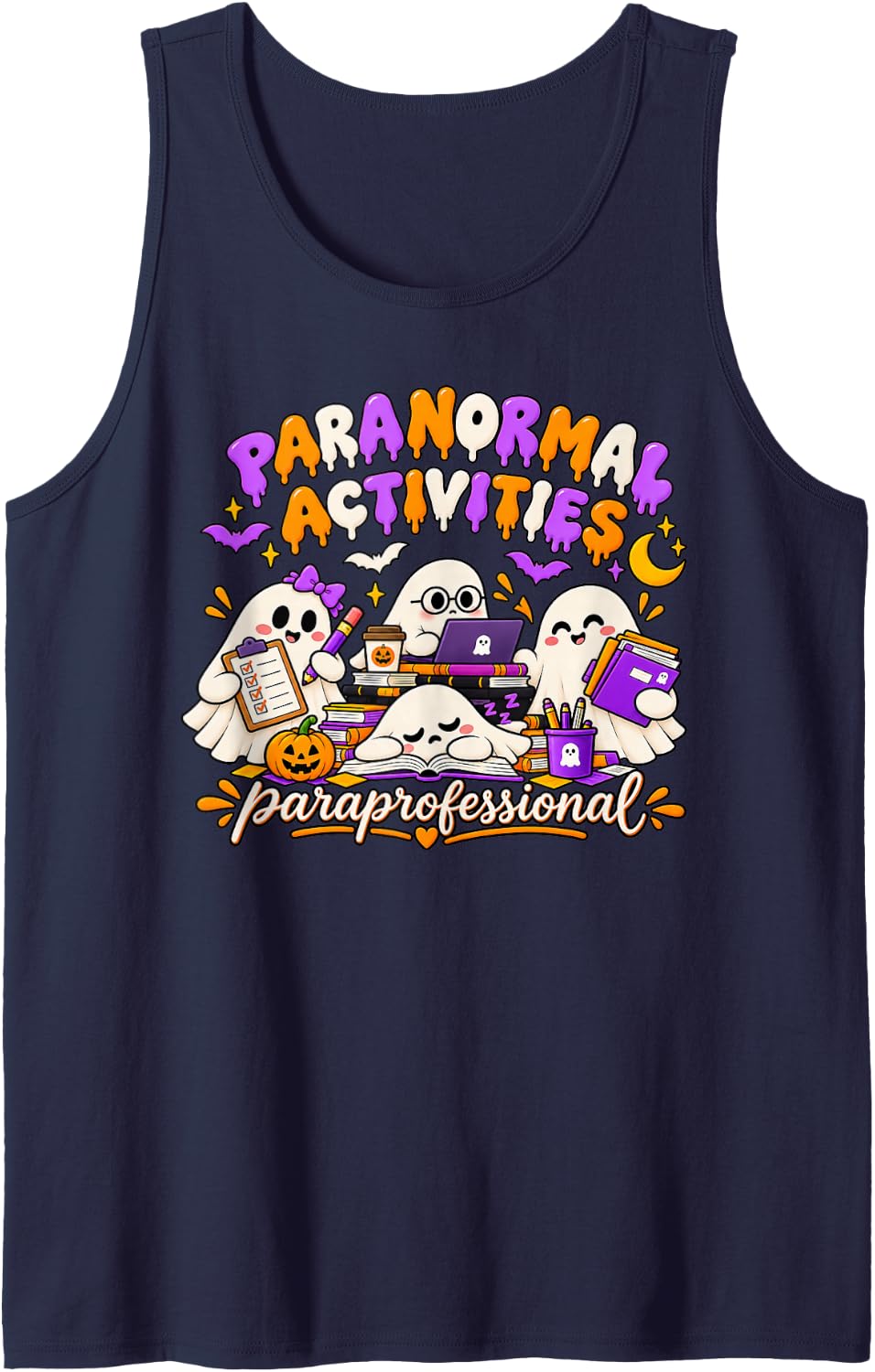 Teacher Sleeveless Tank Top - Navy Blue