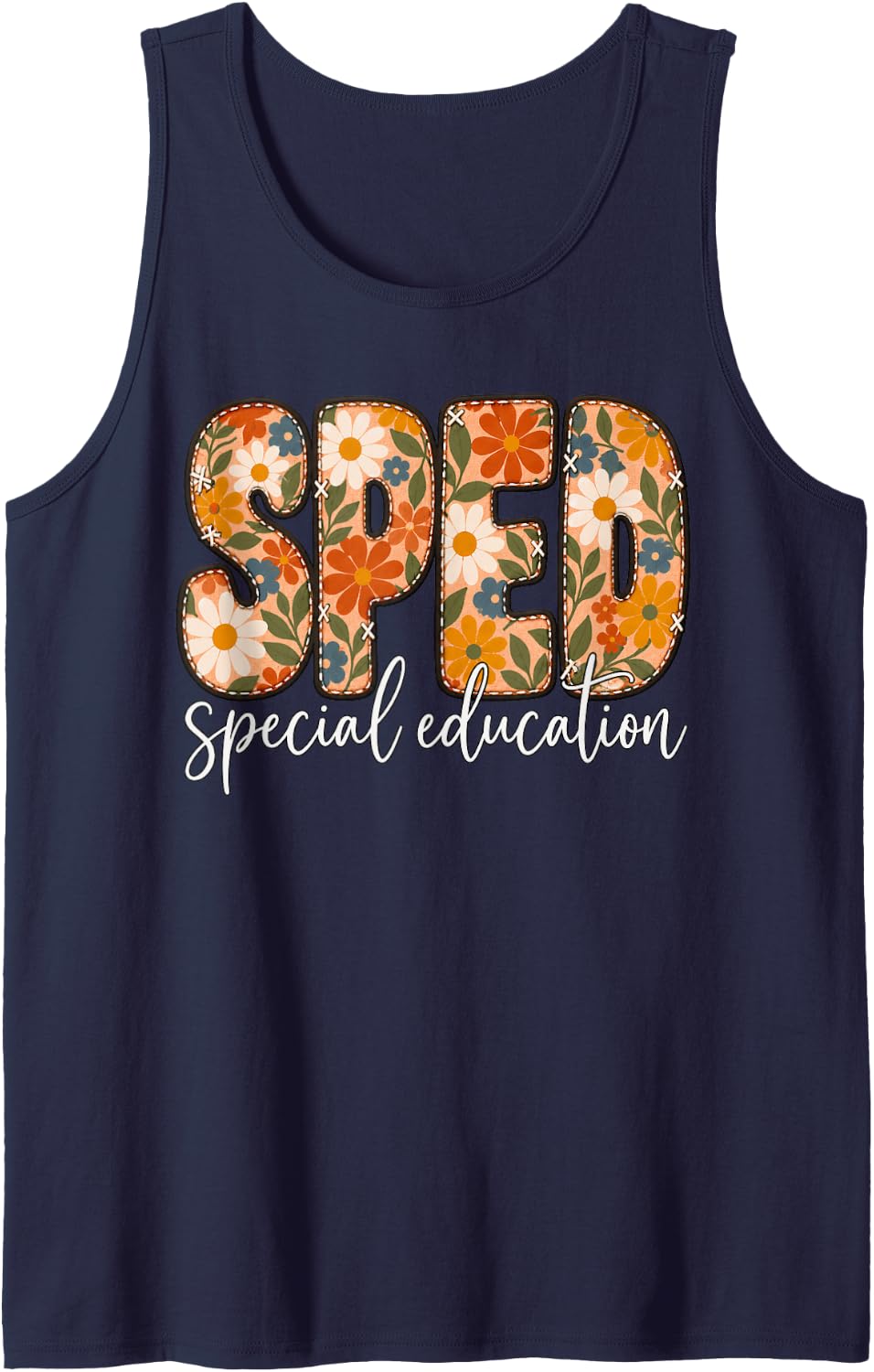 Special Education Teacher Sped Squad SPED Teacher Sleeveless Tank Top - Navy Blue