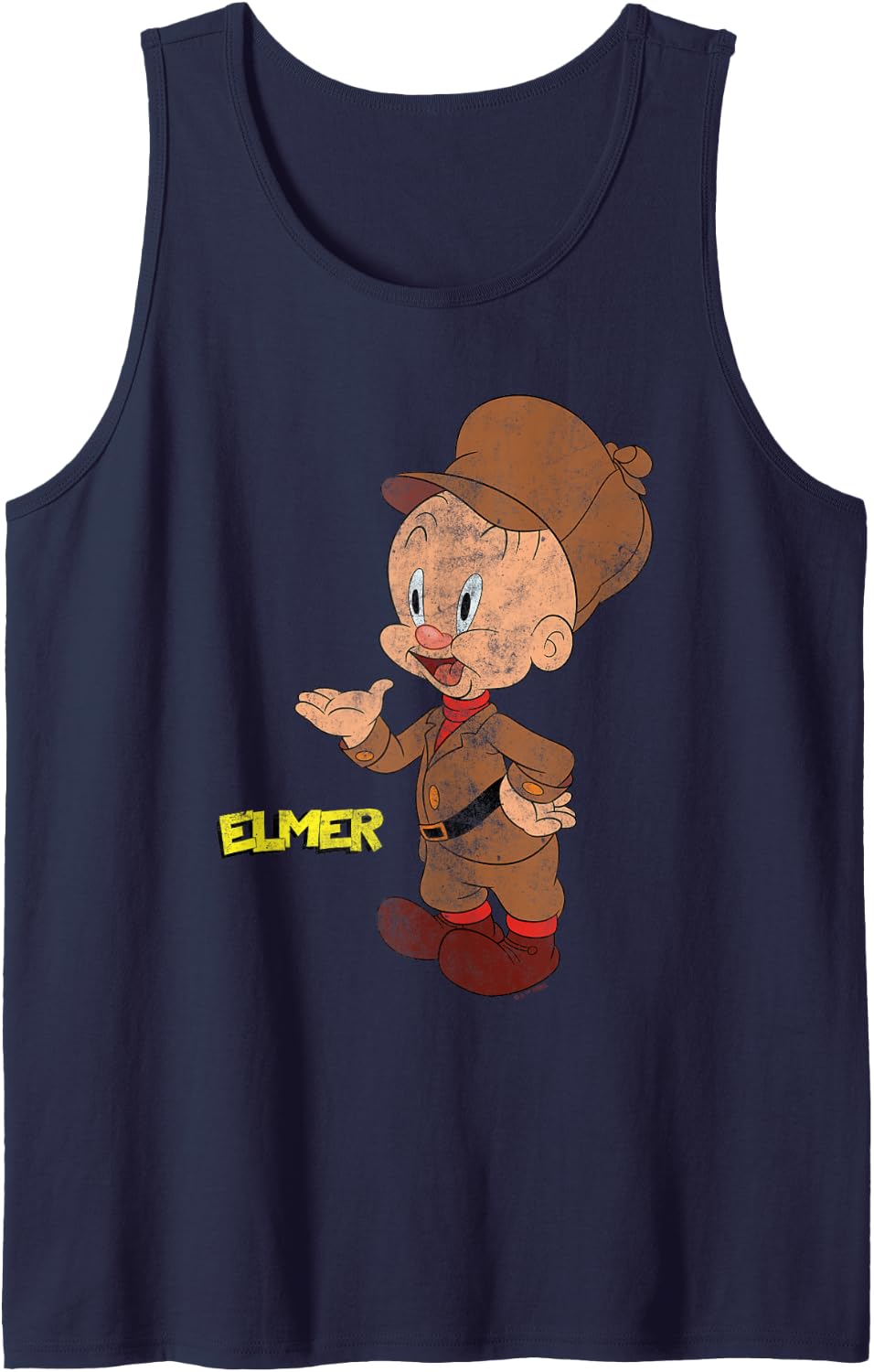Looney Tunes Elmer Fudd Retro Large Pose Tank Top - Navy Blue