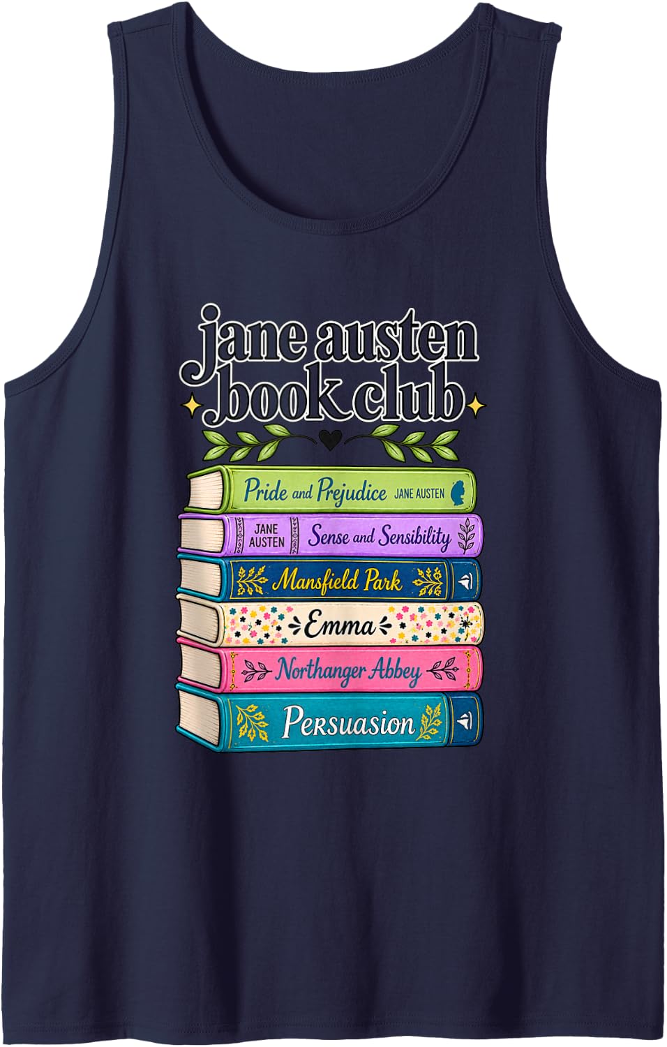 Classic Literature Novel Collection for Avid Readers Sleeveless Tank Top - Navy Blue