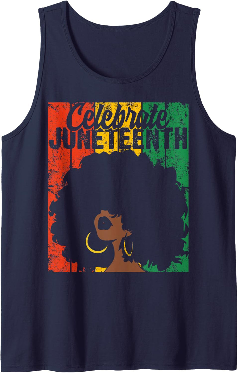 Celebrate Juneteenth Retro African Colors Womens Tank Top - Navy Blue