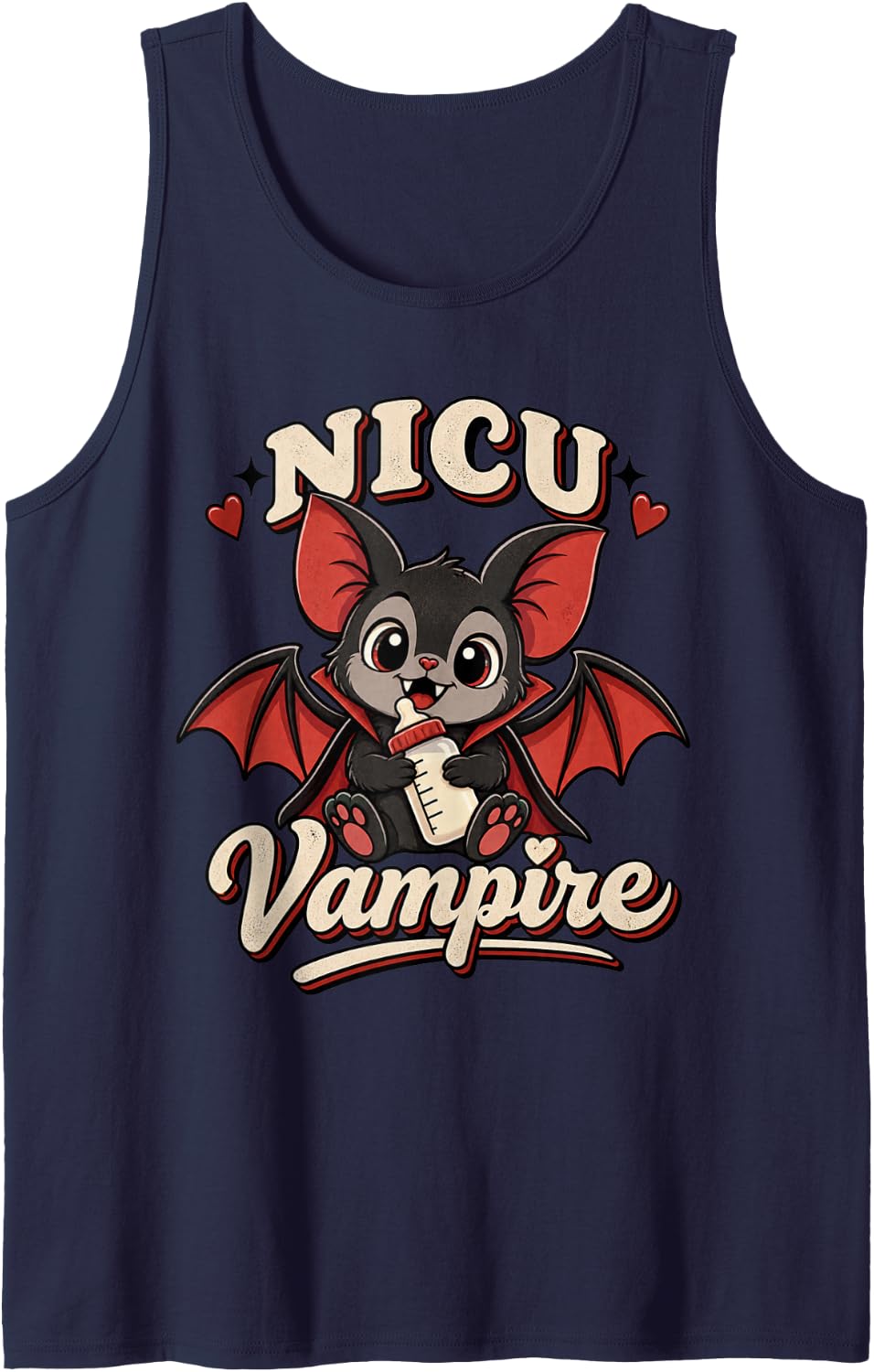 NICU Vampire Baby Halloween Sleeveless Tank Top - Navy Blue