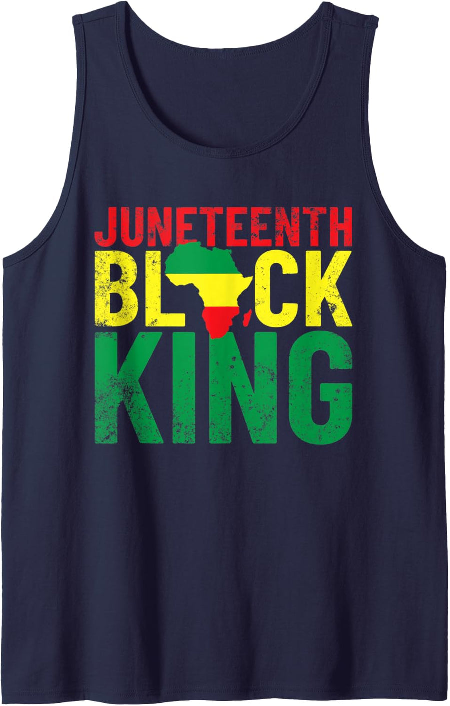 Juneteenth Black King For Men's Juneteenth Tank Top - Navy Blue