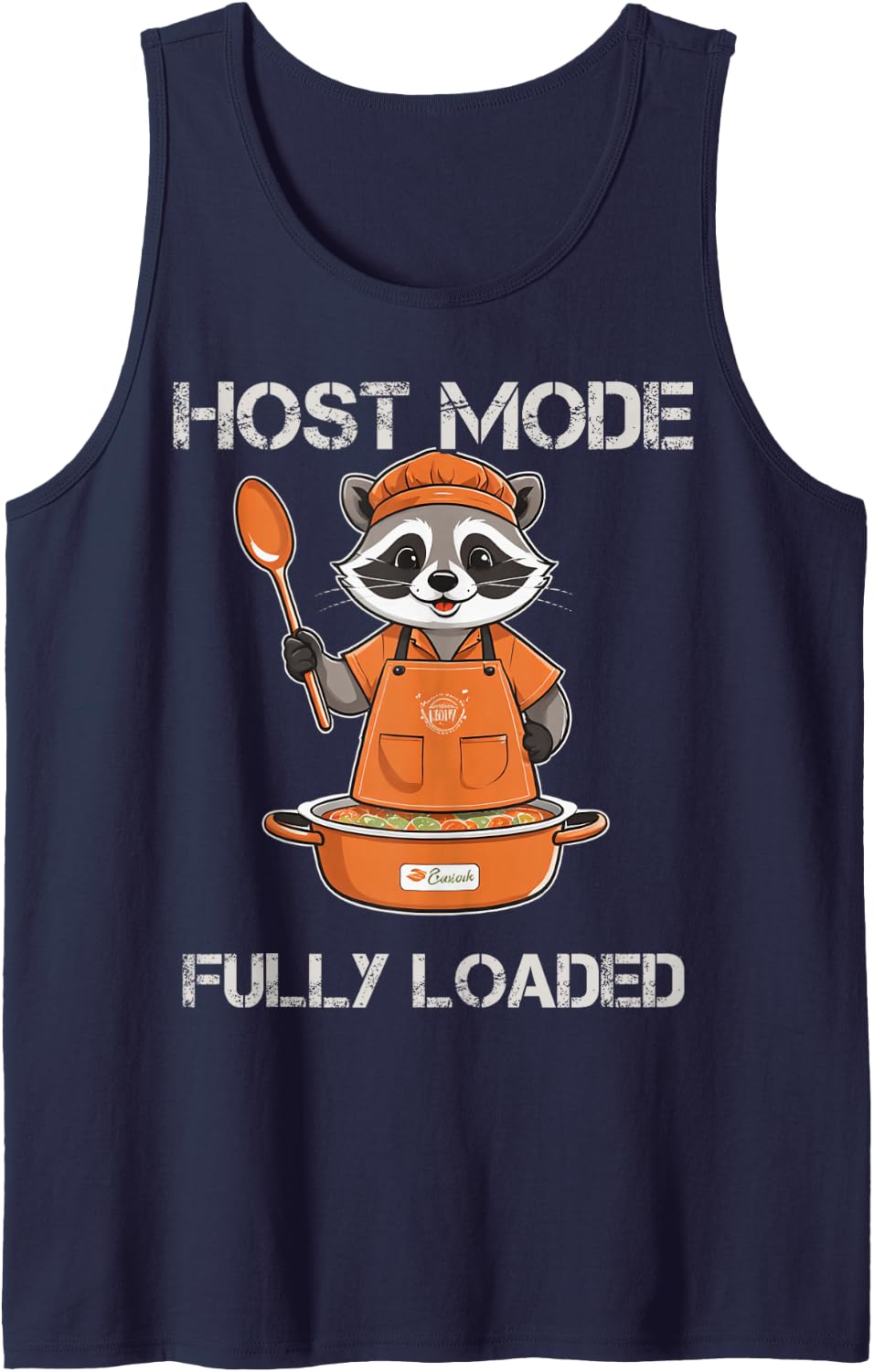 Raccoon Autumn Dinner Party Host Trash Panda Sleeveless Tank Top - Navy Blue