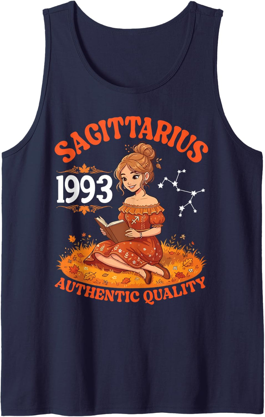 Sagittarius 1993 Authentic Quality 33 Years Old Birthday Sleeveless Tank Top - Navy Blue