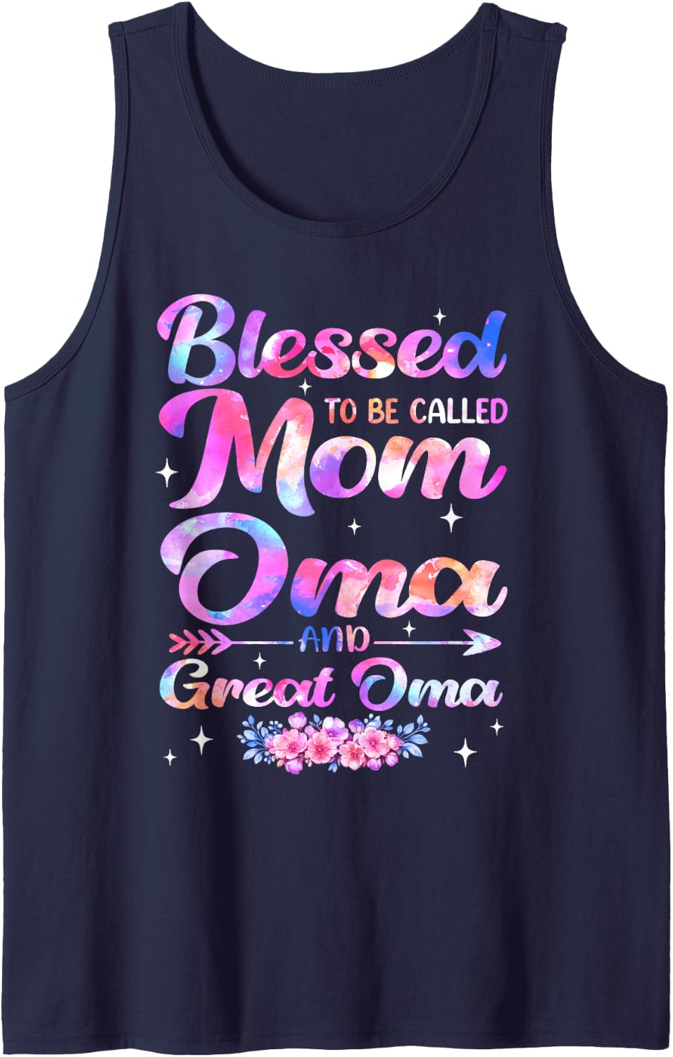 Blessed to Be Called Mom Oma Great Oma Mother's Day Tank Top - Navy Blue