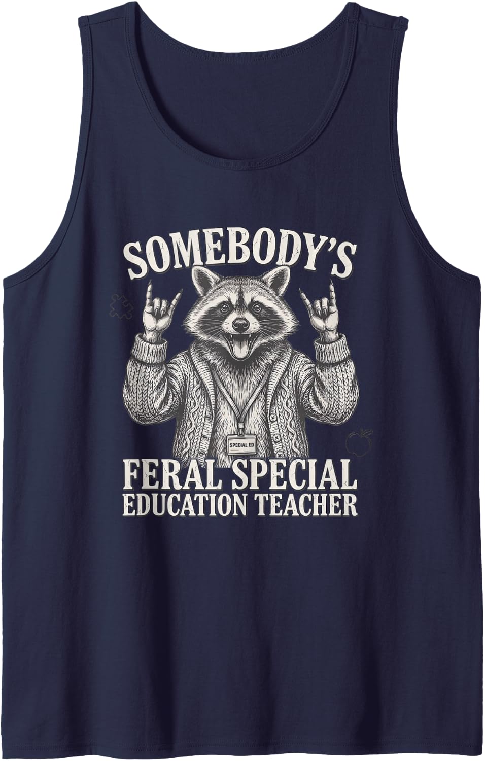 Special Education Teacher Sped Educator School Sleeveless Tank Top - Navy Blue