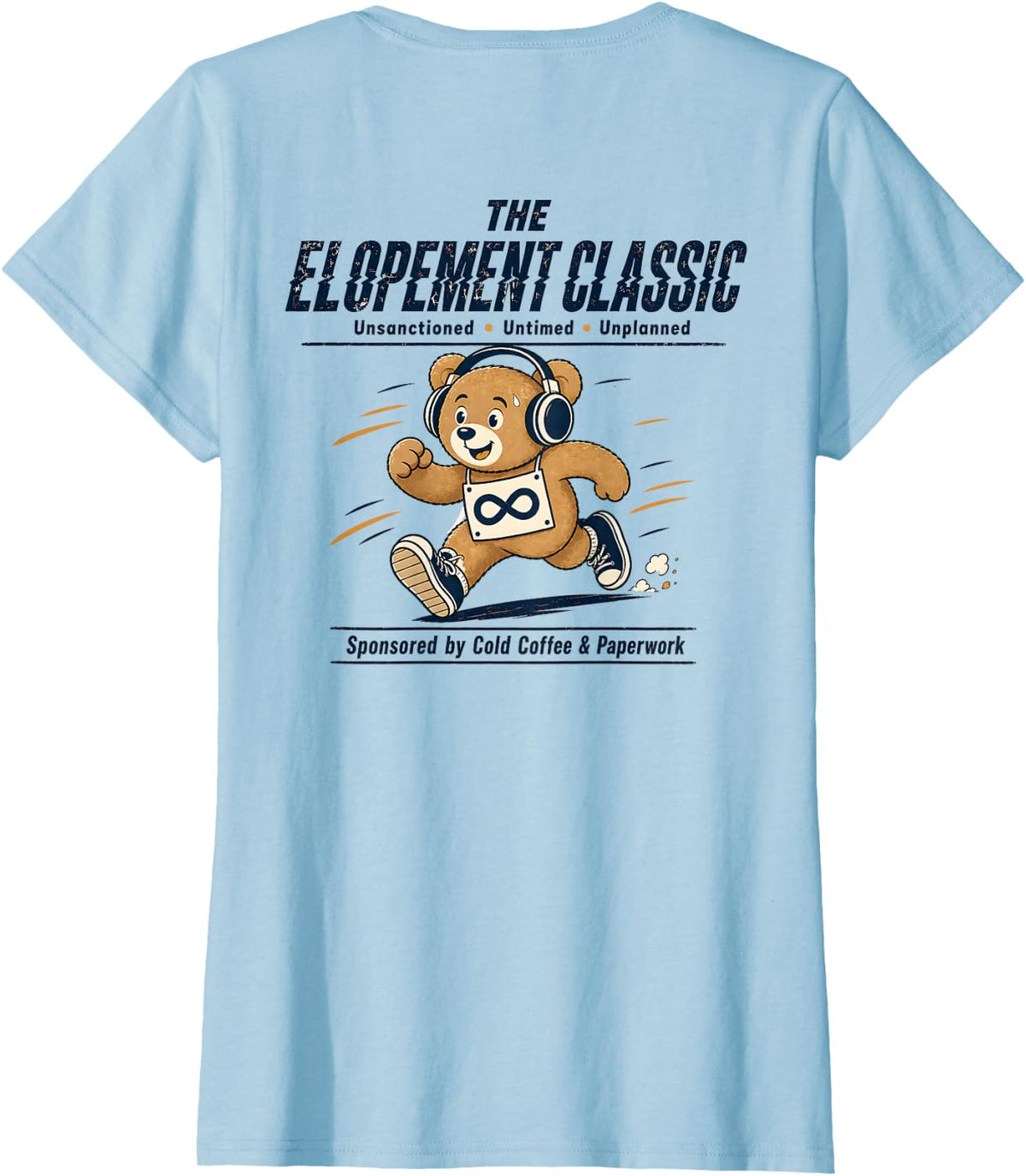 (ON Back) SPED Teacher Elopement Autism ABA Therapist Bear T-Shirt - Baby Blue