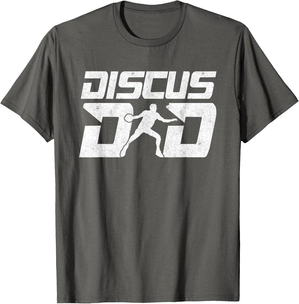 Discus Dad Thrower Father Track And Field Throwing Discus T-Shirt - Asphalt Grey