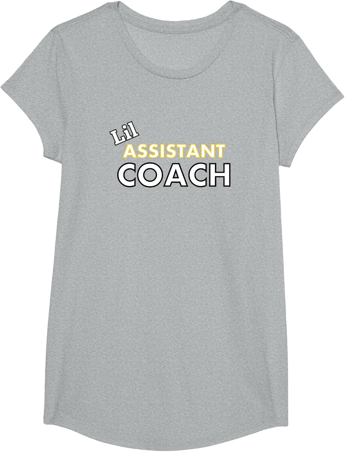 Lil Assistant Coach - Kid Helper Team Sports Shirt T-Shirt - Girls Heather Grey