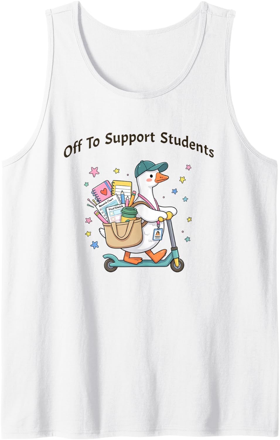 Paraprofessional Silly Goose Back to School SPED para Team Sleeveless Tank Top - White