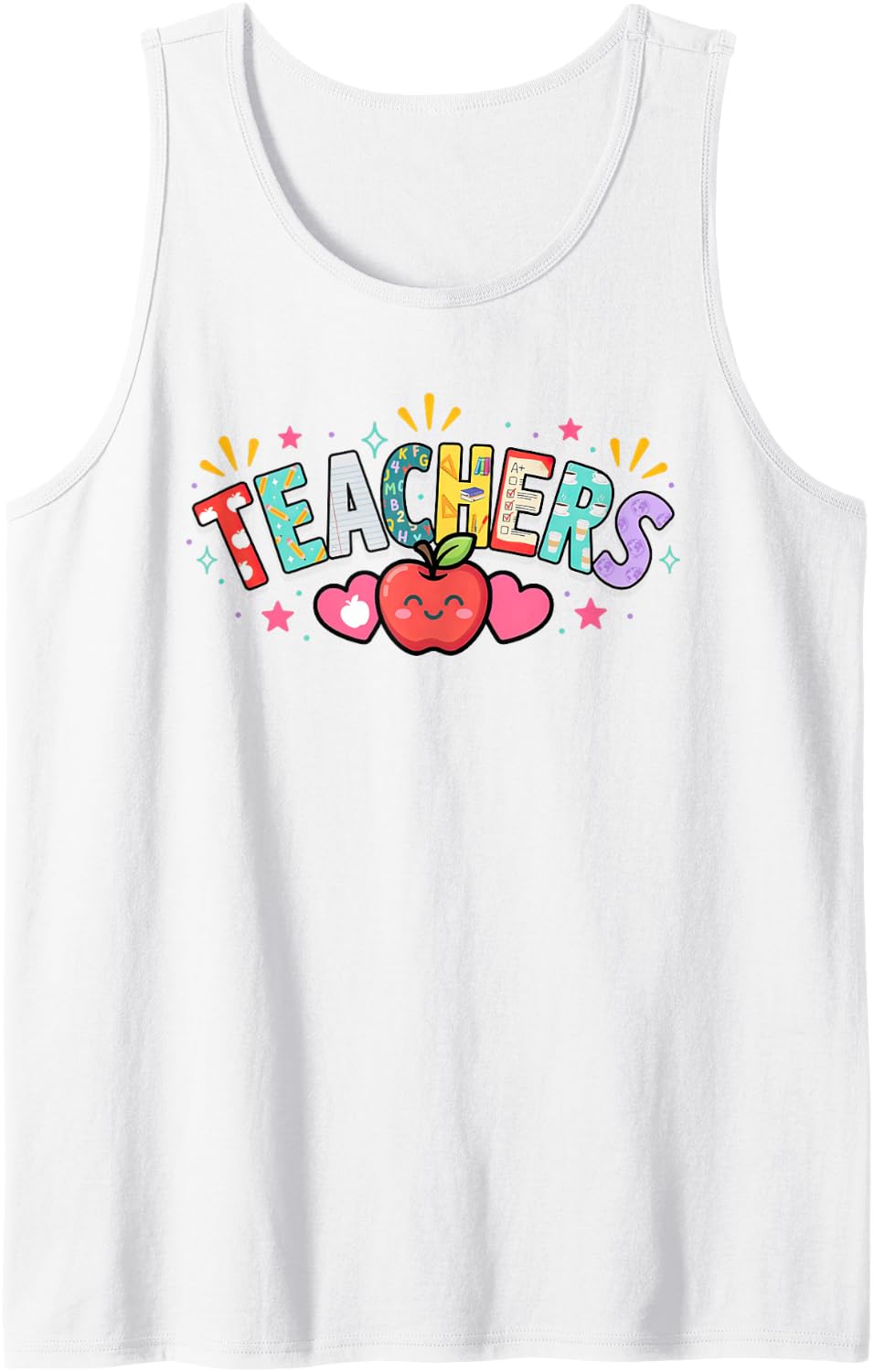 Middle School Teacher Junior High Educator Faculty Sleeveless Tank Top - White