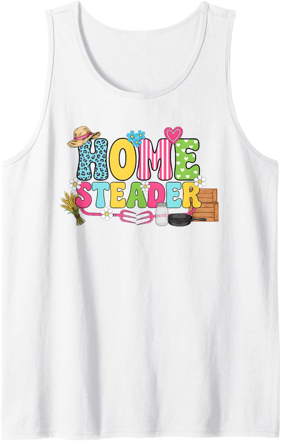 Homesteading Homesteader Farmer Self Sufficiency Agrarian Sleeveless Tank Top - White