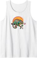 Chameleon Reptile Colorful Pop Art Tank Top - White