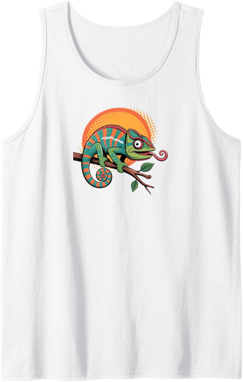 Chameleon Reptile Colorful Pop Art Tank Top - White