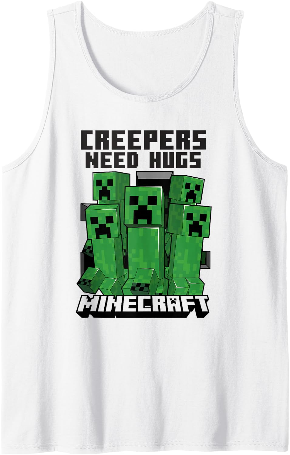 Minecraft Creepers Need Hugs March Tank Top - White