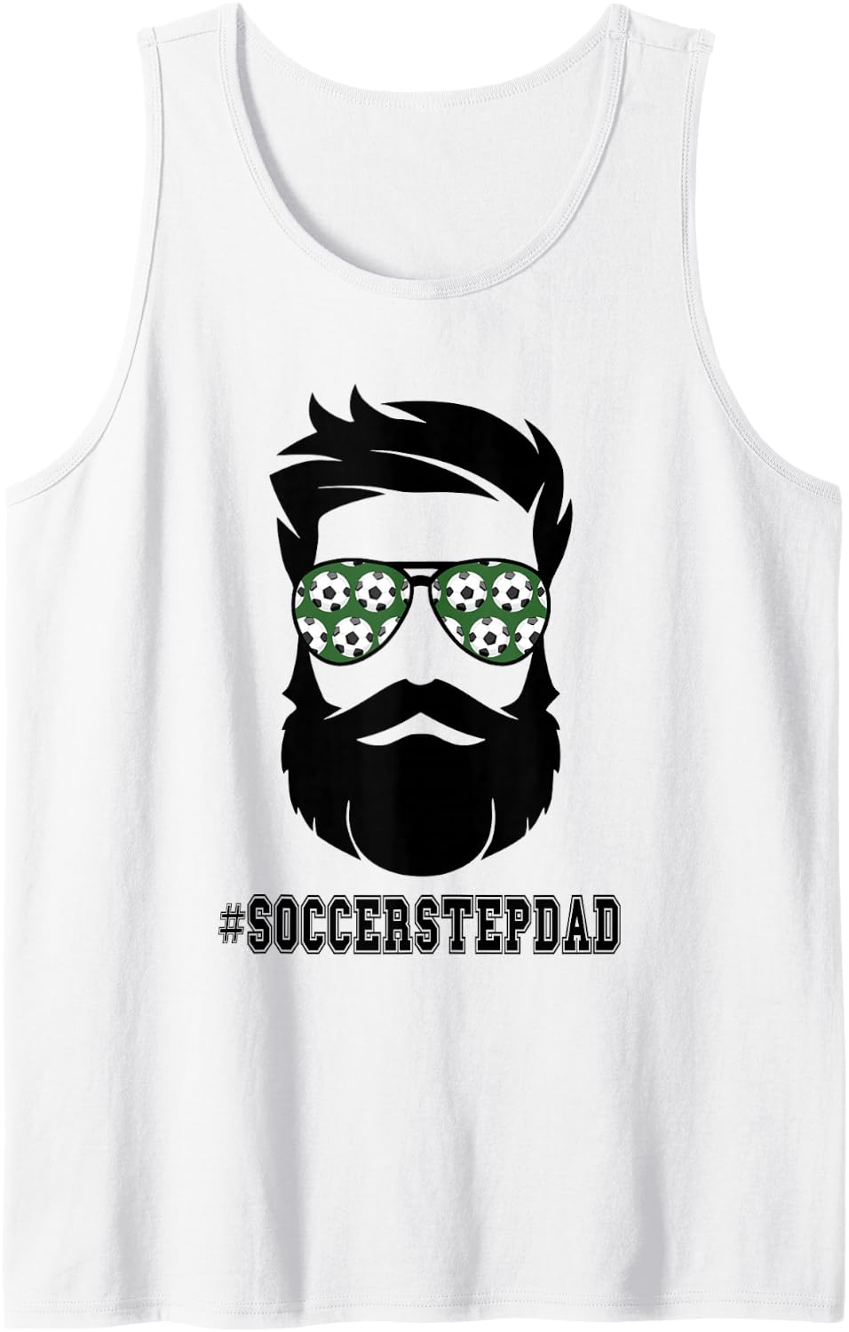 Soccer Stepdad with Beard Step Dad Step Father Stepfather Tank Top - White