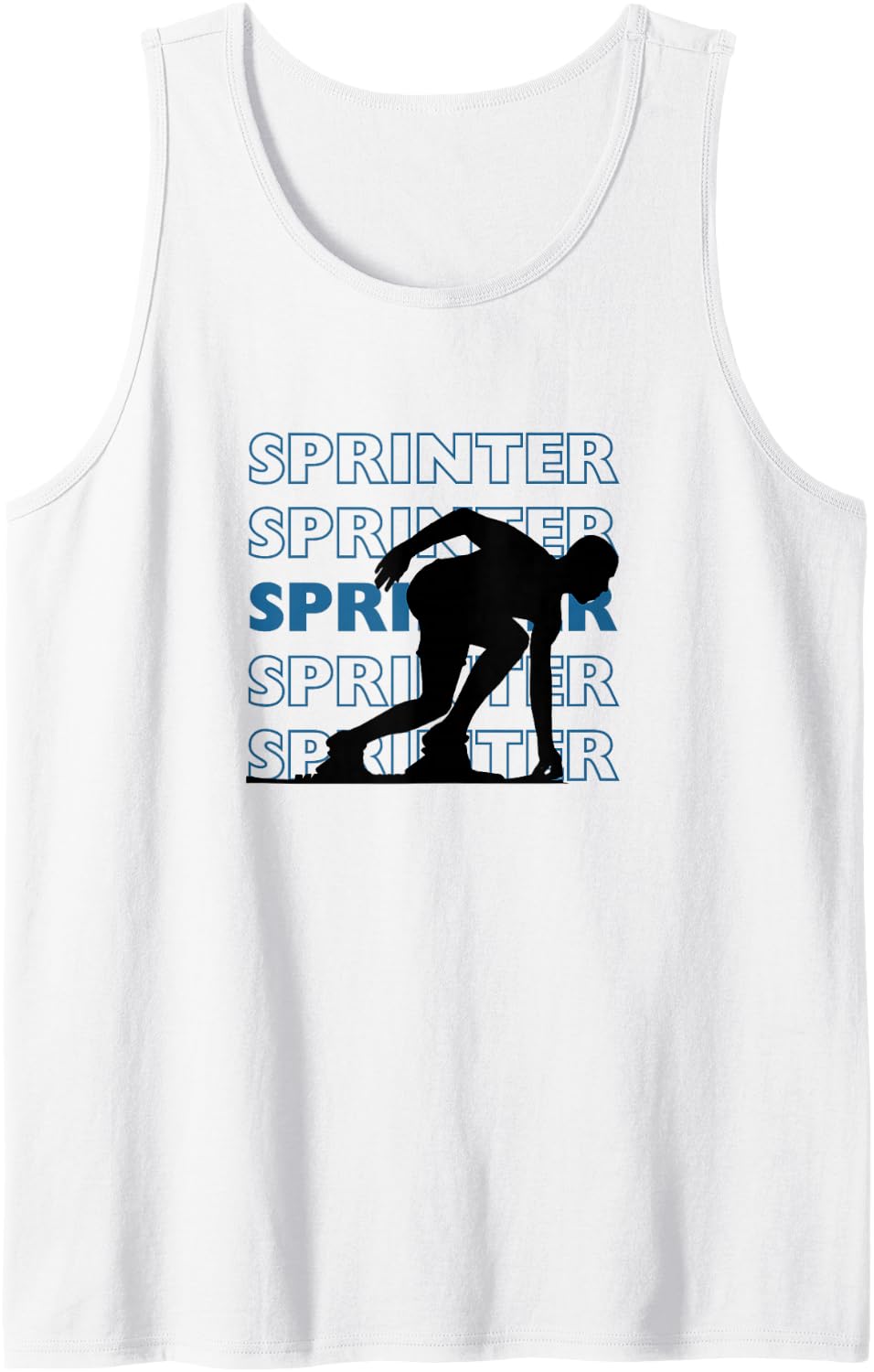 Retro Look Sprinter - Track and Field Apparel Sleeveless Tank Top - White