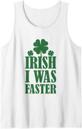 Irish I War Fast St Patrick's Day Marathon Runner Tank Top - White