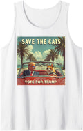 Save the Cats Vote for Trump 2024 Sleeveless Tank Top - White