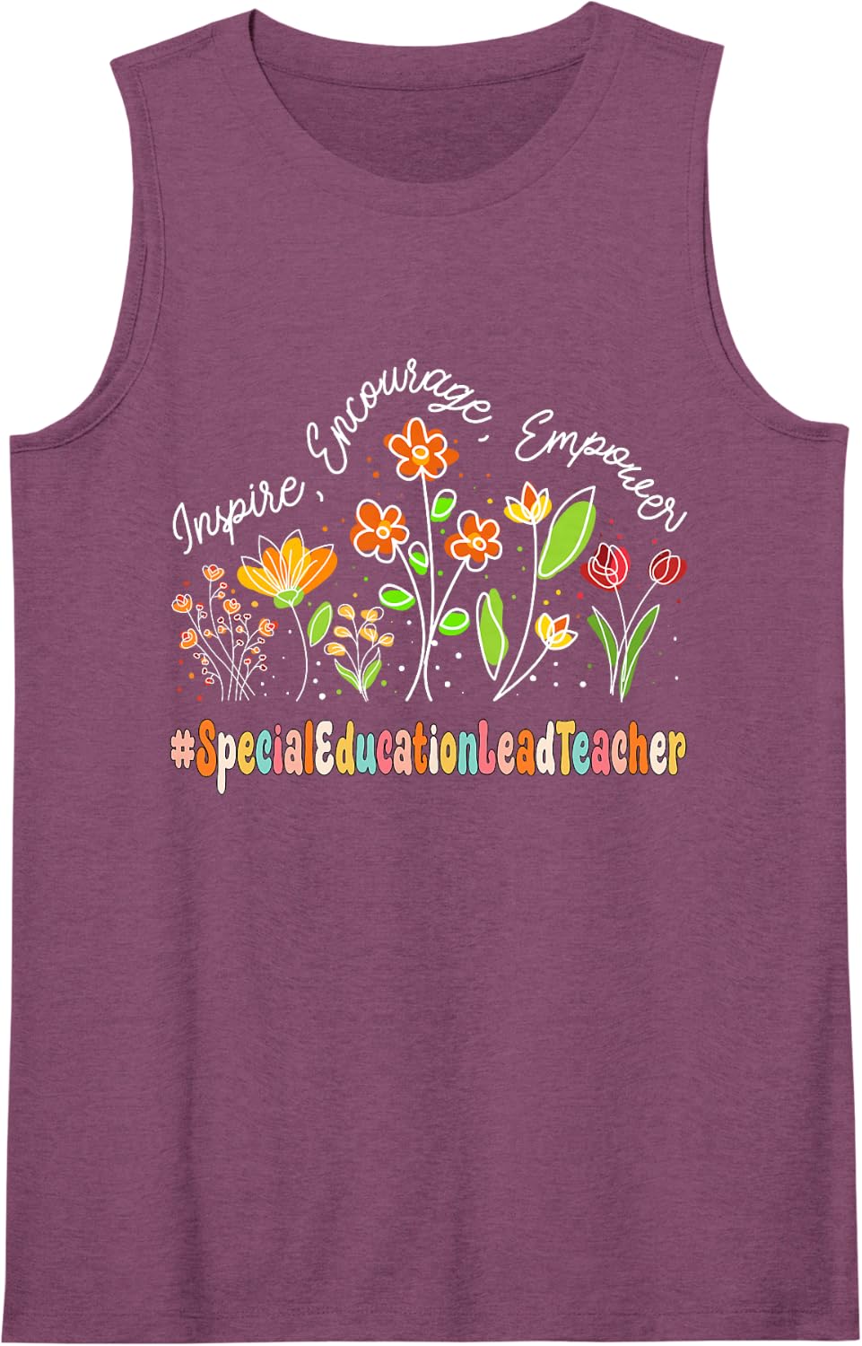 Special Education Lead Teacher Appreciation Week Back School Sleeveless Tank Top - Purple
