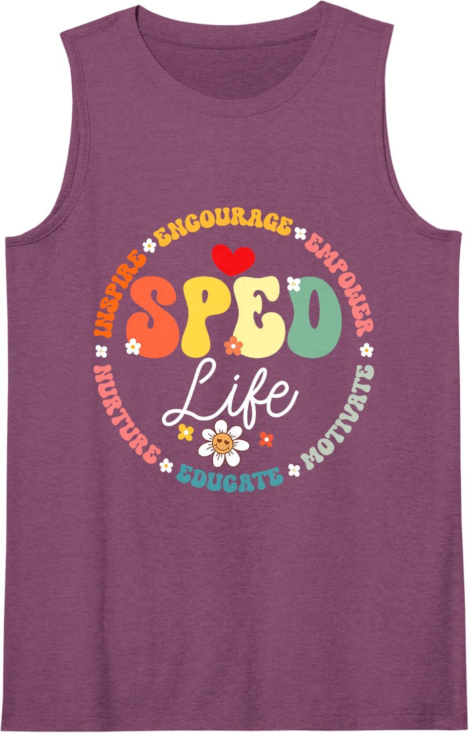 Special Education Teacher Inspirational SPED Life Teachers Sleeveless Tank Top - Purple