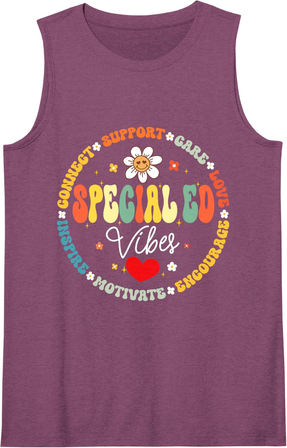 Special Education Teacher Special ED Vibes Life SPED Sleeveless Tank Top - Purple