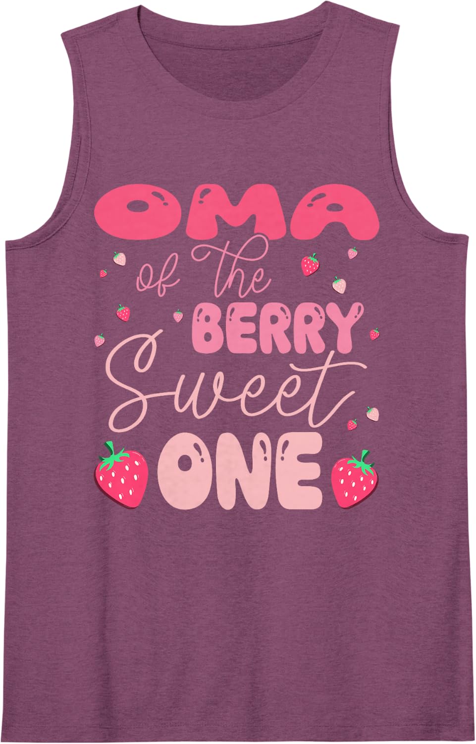 Oma of The Berry Sweet One Strawberry First Birthday Sleeveless Tank Top - Purple