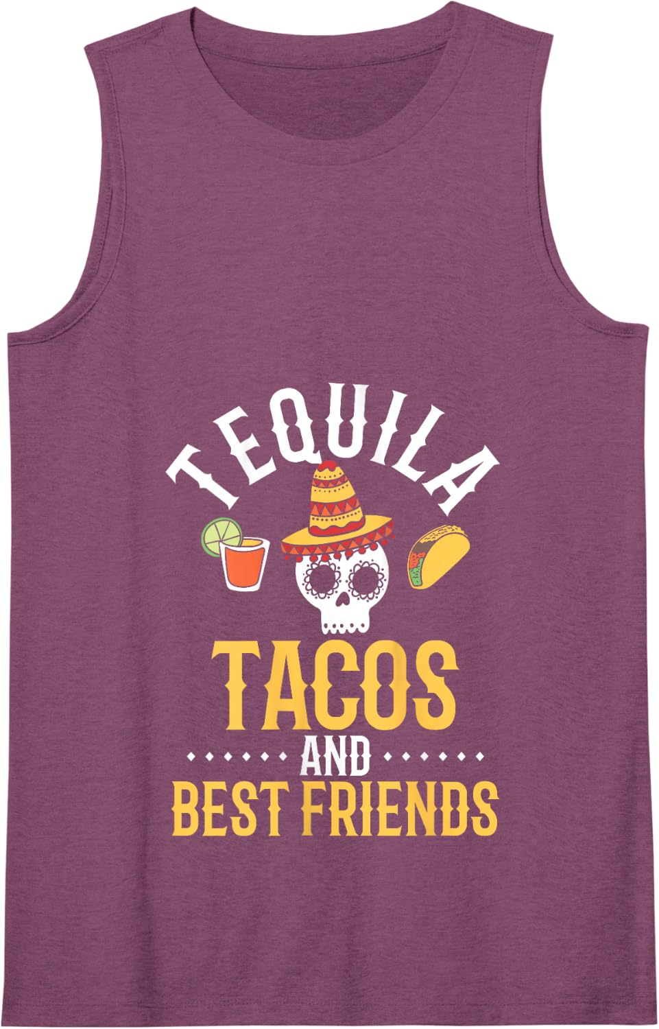 Funny Cinco De Mayo Mexican Tequila Tacos and Best Friends Tank Top - Purple
