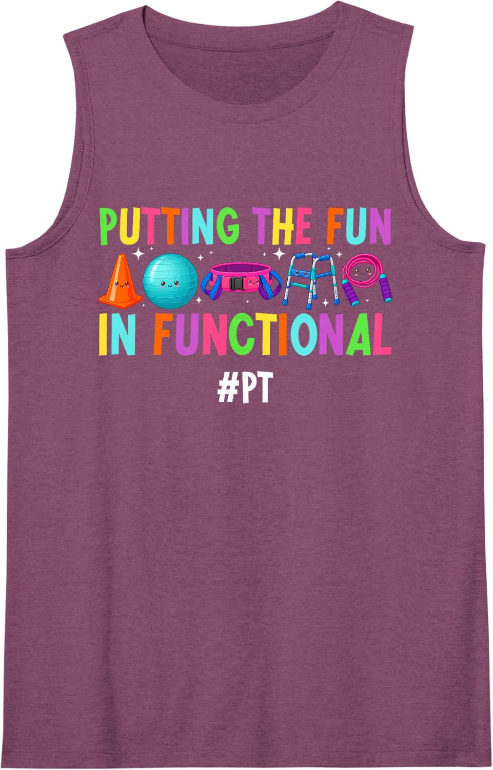 PT Therapist Funny Physical Therapist Appreciation Month Sleeveless Tank Top - Purple