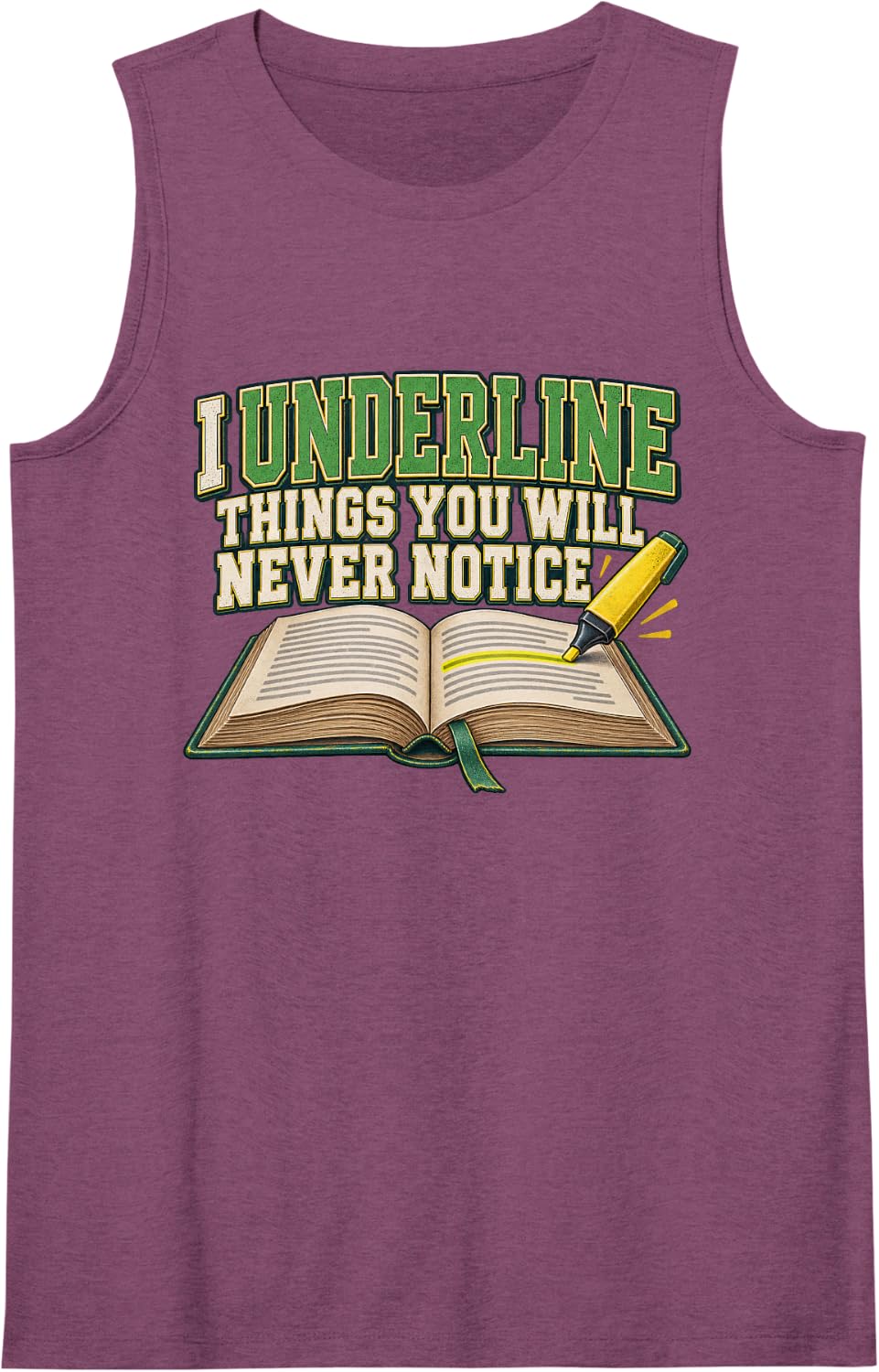 I Underline Things You Will Never Notice English Teacher Sleeveless Tank Top - Purple
