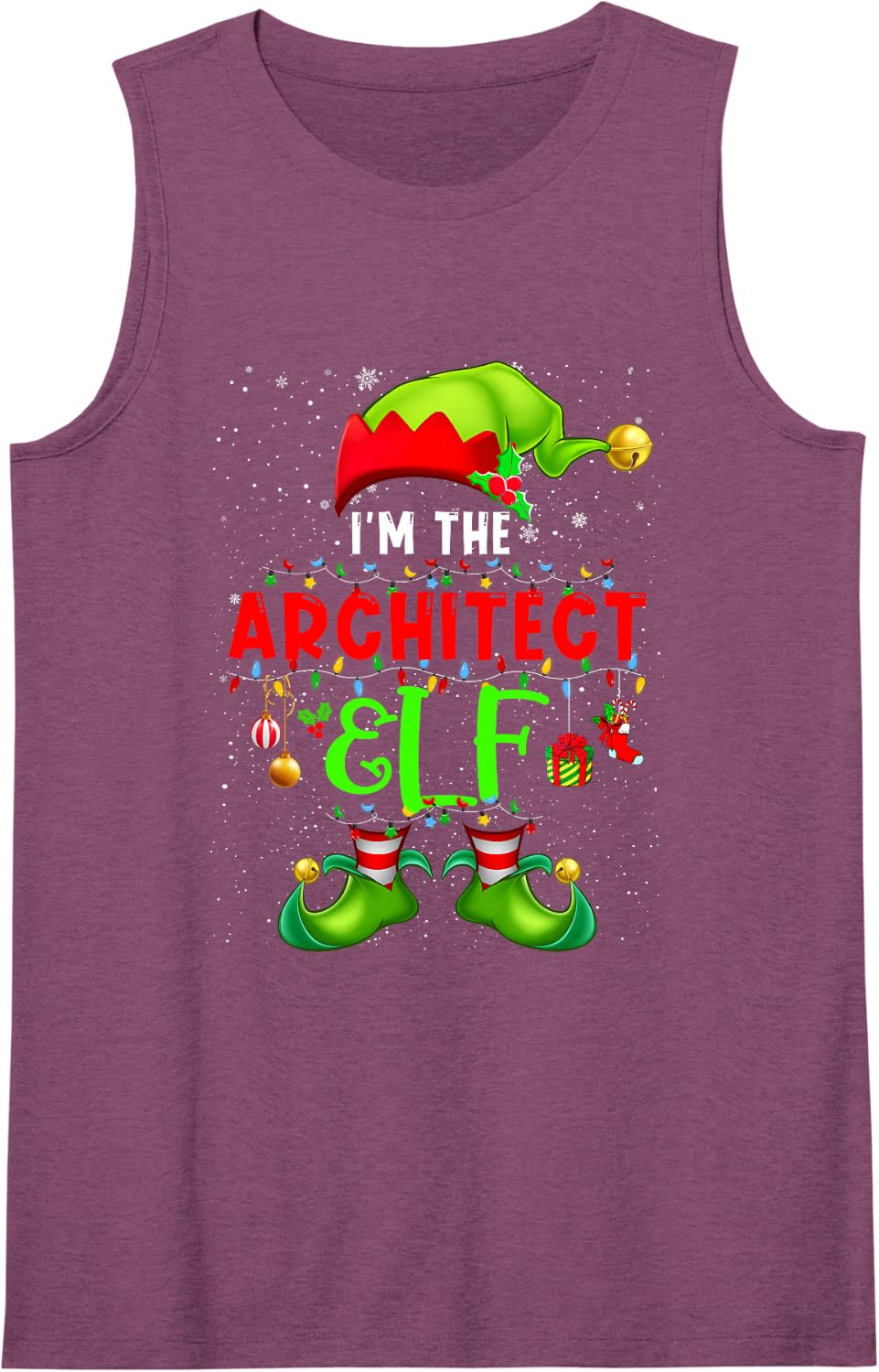 I'm The Architect Elf Christmas Ornaments Costume Elf Lover Sleeveless Tank Top - Purple
