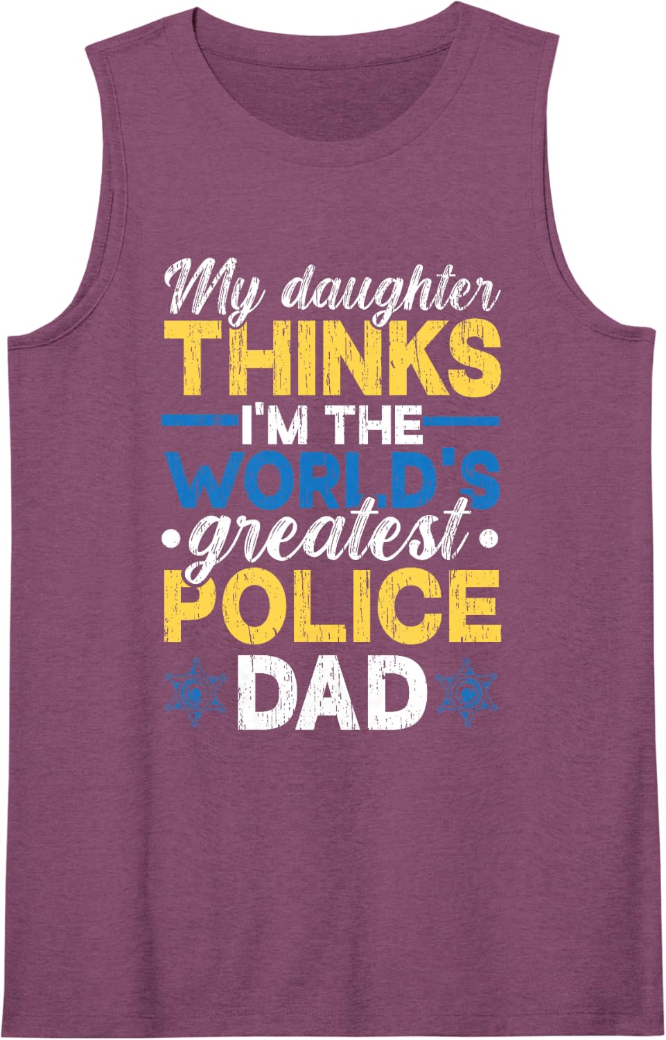 Police Officer Dad Saying Daughter Greatest Policedad Sleeveless Tank Top - Purple