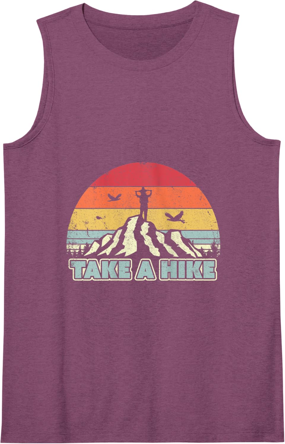 Take A Hike, Retro Outdoors, Camping Tank Top - Purple