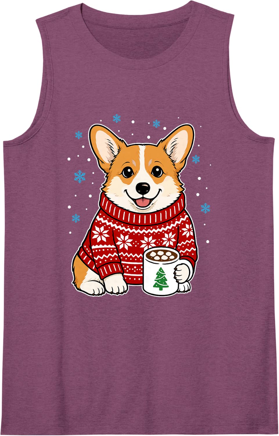 Corgi Christmas Dog Mom Funny Corgi Sleeveless Tank Top - Purple