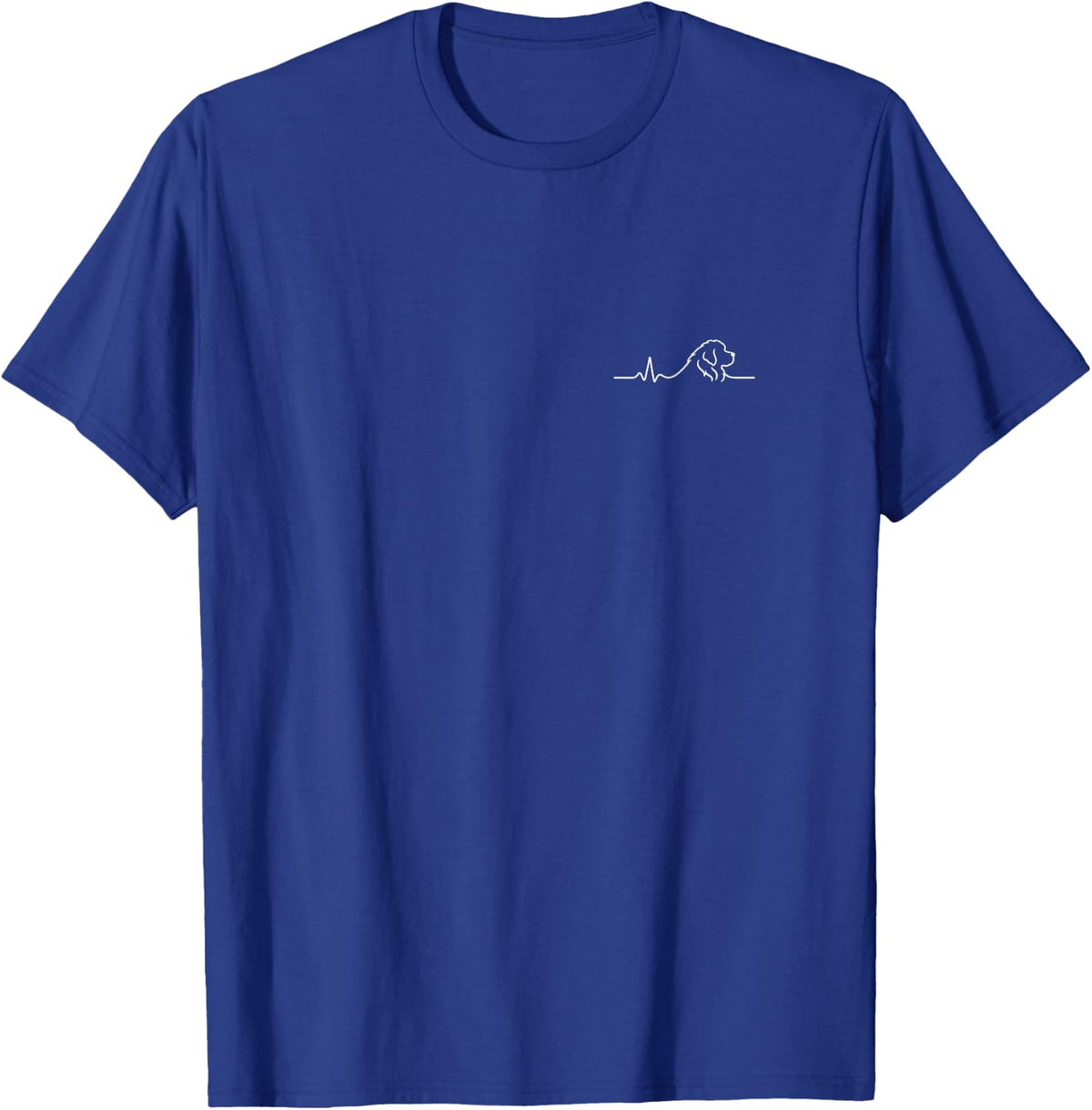Newfoundland Heartbeat Minimalist Dog Lover Design T-Shirt - Royal Blue