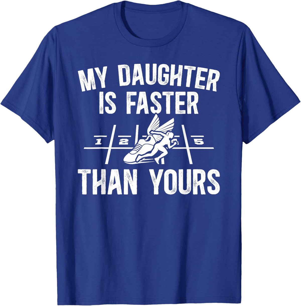 Proud Track Dad of A Track and Field Athlete Dad T-Shirt - Royal Blue