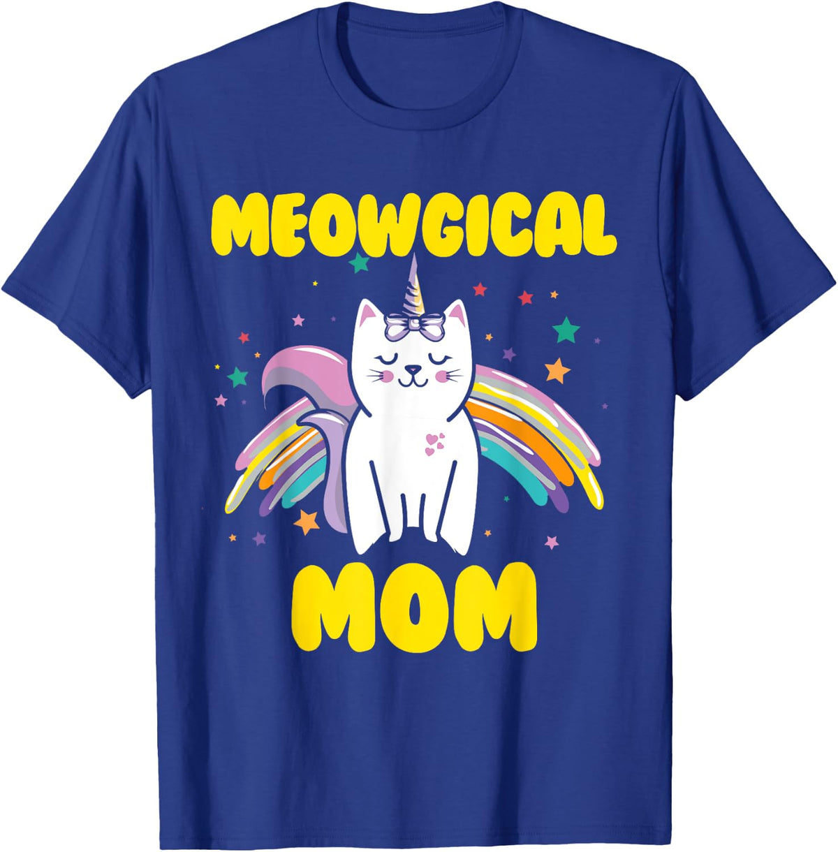 Meowgical Mom Magical Kitty Cat Unicorn T-Shirt - Royal Blue