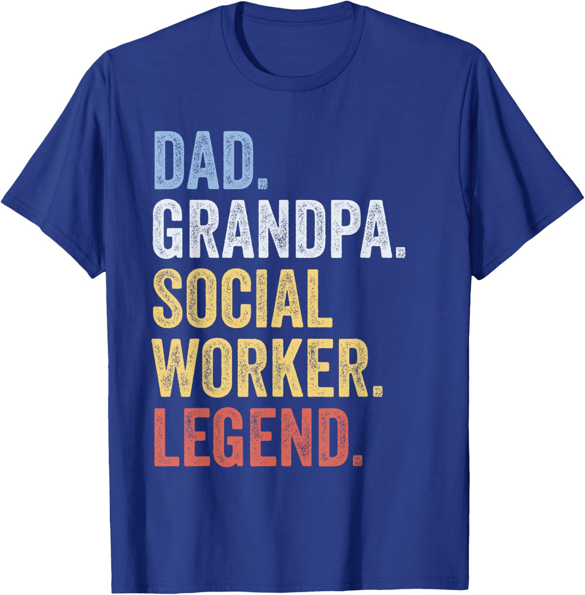 Dad Grandpa Social Worker Legend Vintage T-Shirt - Royal Blue