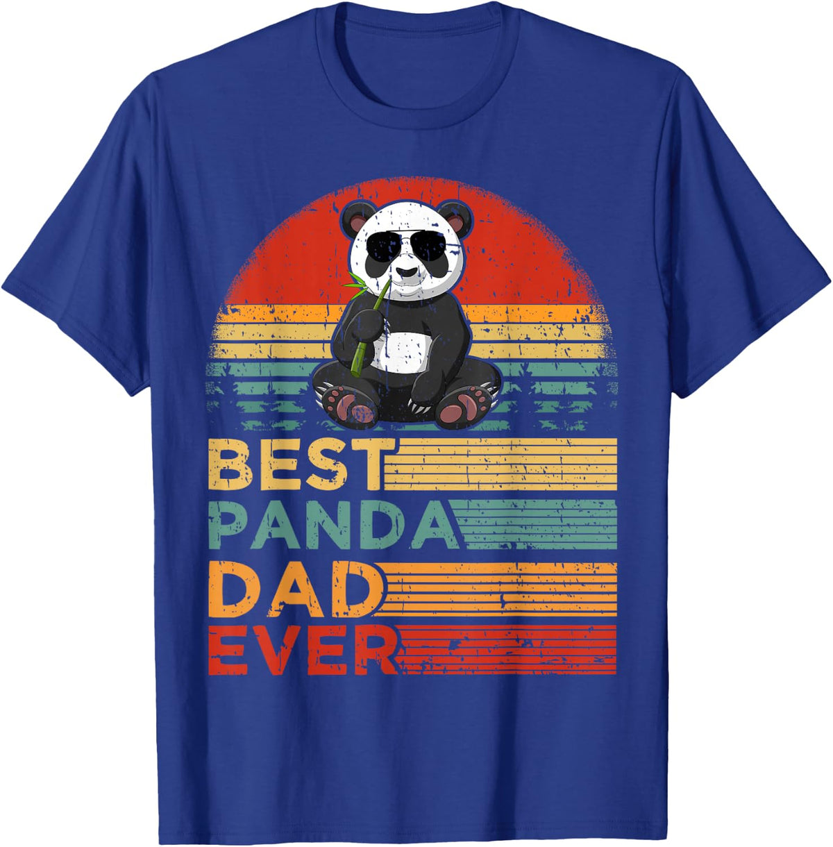 Best Panda Dad Ever Shirt Funny Vintage Father's Day Tee T-Shirt For Men - Royal Blue