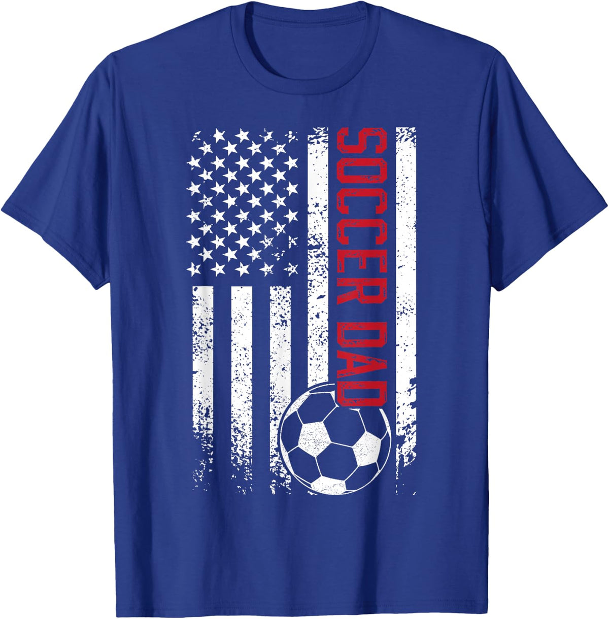 Soccer Dad of A Soccer Player Dad US Flag Soccer Father T-Shirt - Royal Blue