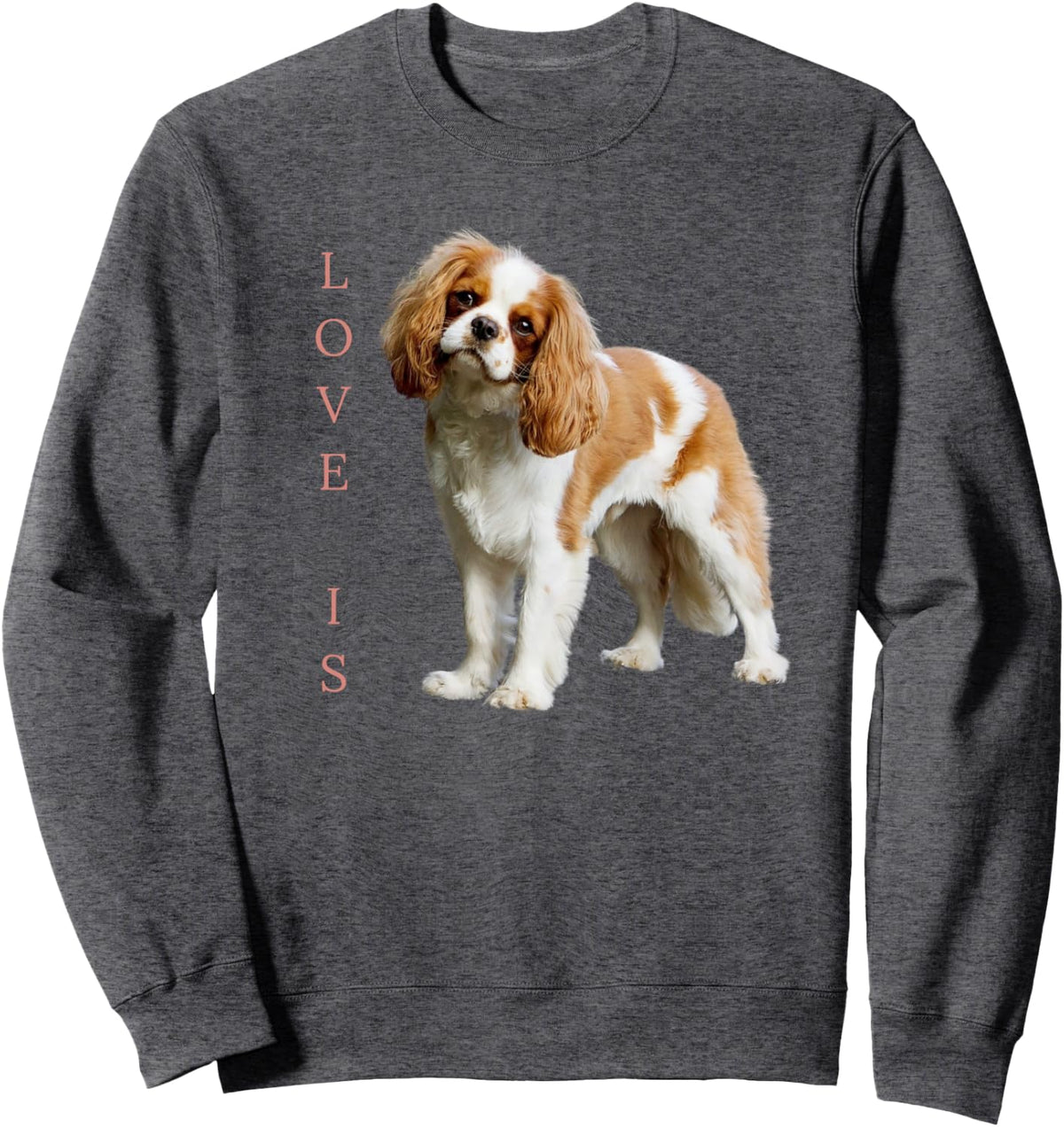 Cavalier King Charles Spaniel Shirt Men Women Love Dog Tee Sweatshirt - Adult Unisex Dark Heather Grey